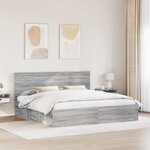 vidaXL Cadre de lit Gris Sonoma 200 x 200 cm Pin massif