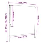 vidaXL Store roulant d'extérieur bleu et blanc 200x270 cm tissu acier