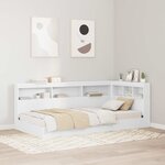 vidaXL Tête de lit de rangement Blanc 90 cm Bois d'ingénierie