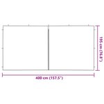 vidaXL Mur de tente de fête 2 pièces 400 x 195 cm Gris clair