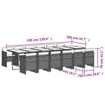 vidaXL Ensemble à manger de jardin et coussins 13 Pièces beige