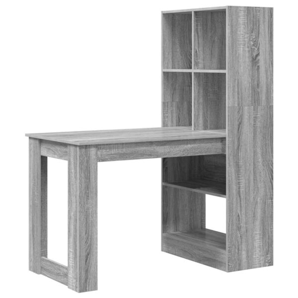 vidaXL Bureau Gris Sonoma 122 x 67 x 145 cm Bois d'ingénierie