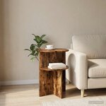 vidaXL Table d'appoint Chêne fumé Ø 39 5 x 55 cm Bois d'ingénierie