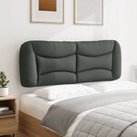 vidaXL Coussin de tête de lit Hvar gris foncé 120 cm tissu
