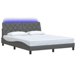 vidaXL Cadre de lit avec LED sans matelas gris foncé 160x200 cm tissu