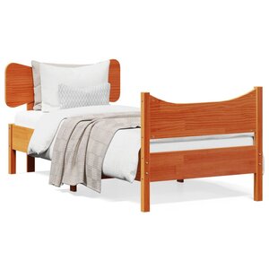 vidaXL Cadre de lit sans matelas cire marron 100x200cm bois pin massif