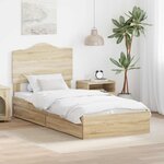 vidaXL Lit de Rangement Chêne Sonoma 75 x 190 cm Bois d'ingénierie