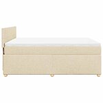 vidaXL Sommier à lattes de lit avec matelas Crème 140x190 cm Tissu