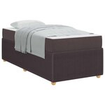 vidaXL Cadre de lit avec matelas Marron foncé 90 x 190 cm tissu