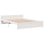 vidaXL Lit bibliothèque sans matelas blanc 135x190 cm bois pin massif