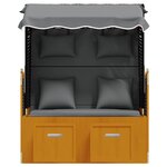 vidaXL Strandkorb coussin résine tressée bois solide noir anthracite