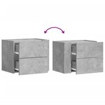 vidaXL Table de chevet murale gris béton 45x30x35 cm