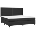vidaXL Sommier à lattes de lit matelas LED Noir 200x200cm Similicuir