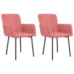 vidaXL Chaises à manger lot de 2 Rose Velours