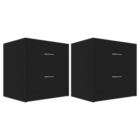 vidaXL Tables de chevet 2 Pièces Noir 40 x 30 x 40 cm Aggloméré