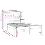 vidaXL Cadre de lit sans matelas 135x190 cm bois massif