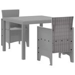 vidaXL Ensemble de salle à manger pour jardin 3 Pièces Gris clair