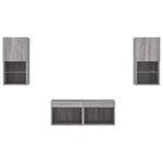 vidaXL Meuble TV muraux 4 Pièces avec lumières LED sonoma gris