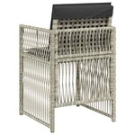 vidaXL Chaises de jardin avec coussins lot de 4 gris clair poly rotin