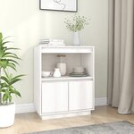 vidaXL Buffet Blanc 60x34x75 cm Bois massif de pin