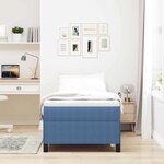 vidaXL Cadre de lit Bleu 90 x 190 cm Tissu en velours côtelé