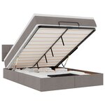 vidaXL Lit ottoman avec matelas et LED taupe 140x190 cm tissu