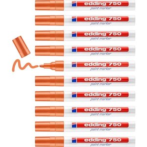 Marqueur Peinture 750 Orange Pointe Moyenne 2-4 mm x 10 EDDING