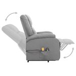 vidaXL Fauteuil de massage inclinable Gris clair Tissu