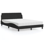 vidaXL Lit avec matelas noir 140x190 cm velours
