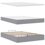 vidaXL Lit ottoman avec matelas gris clair 140x190 cm tissu