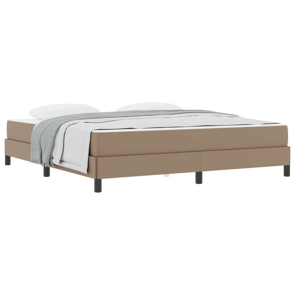 vidaXL Cadre de lit avec matelas Cappuccino 180 x 200 cm tissu