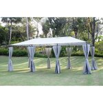 Tonnelle de jardin - En acier polyester - 6 x 3 m - Gris