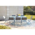 Molvina 8 : table de jardin extensible en aluminium 8 personnes + 8 chaises