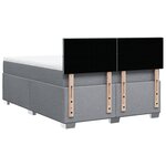 vidaXL Sommier à lattes de lit avec matelas Gris clair 140x190cm Tissu