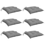 vidaXL Coussins de chaise lot de 6 gris 50x50x7 cm tissu oxford