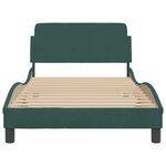 vidaXL Cadre de lit sans matelas vert foncé 100x200 cm velours