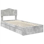vidaXL Lit de Rangement Gris béton 90 x 200 cm Bois d'ingénierie