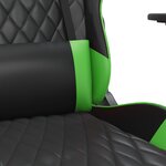 vidaXL Chaise de jeu Noir et vert Similicuir