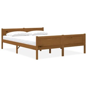 vidaXL Cadre de lit sans matelas pin massif marron miel 160x200 cm