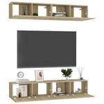 vidaXL Meubles TV 4 Pièces Chêne sonoma 80x30x30 cm Bois d'ingénierie