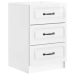 vidaXL Cabinet de chevet avec tiroir Blanc brillant 43 x 41 x 63 5 cm