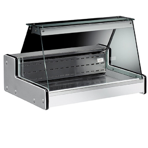 Vitrine réfrigérée de comptoir vitre droite - virtus -  - acier inoxydable1000 mm x760x630mm
