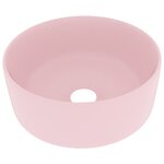 vidaXL Lavabo rond de luxe Rose mat 40x15 cm Céramique