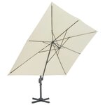 vidaXL Parasol de jardin déporté avec mât en aluminium 400 x 300 cm Sable