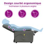 vidaXL Fauteuil de massage inclinable Gris foncé Tissu