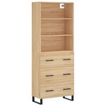 vidaXL Buffet haut Chêne sonoma 69 5x34x180 cm Bois d'ingénierie