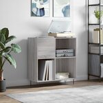 vidaXL Armoire à disques sonoma gris 84 5x38x89 cm bois d'ingénierie