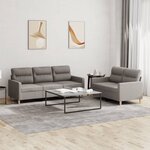 vidaXL Ensemble de canapés 2 Pièces avec coussins Taupe Tissu
