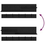 vidaXL Porte-manteau mural avec étagère avec stockage Chêne noir 90 x 15 x 36 cm