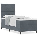 vidaXL Lit à ressorts avec matelas Gris foncé 80 x 200 cm Velours